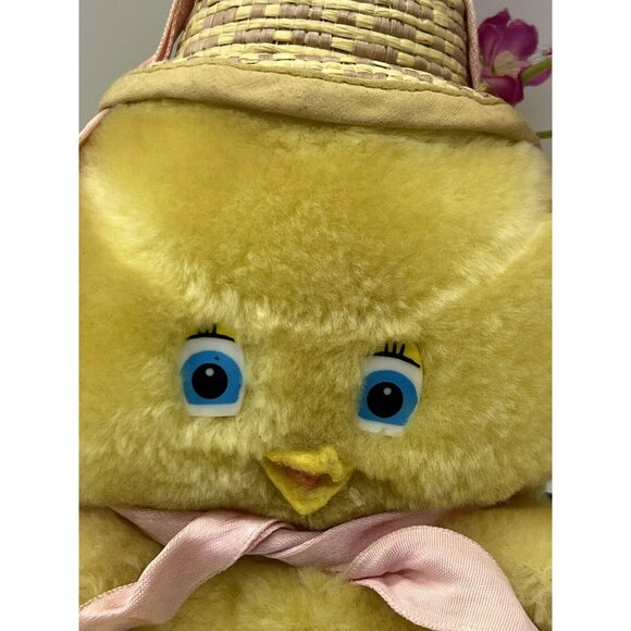 Vintage Emotions Mattel Duck Plush Straw Hat Flowers Blue Eyes Stuffed 7 inch - Picture 2 of 11